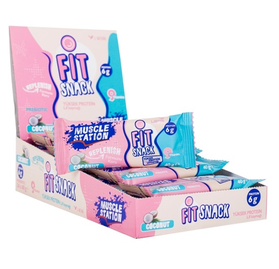 Muscle Station Fit Snack Coconut Protein Bar 40 Gr 24 Adet