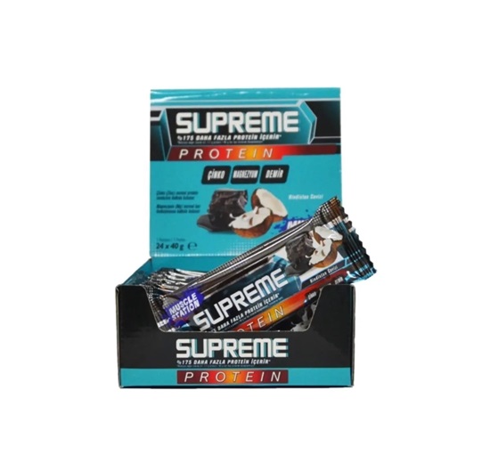 Muscle Station Supreme Dark Chocolate Coconut Protein Bar 24 Adet